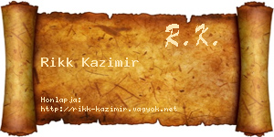 Rikk Kazimir névjegykártya